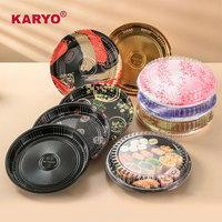 KARYO-Récipient jetable pour sushi bento PS/PET, boîte à sushi ronde en plastique, 281