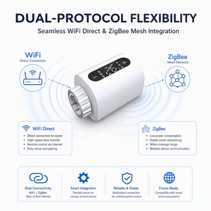 Vanne de mélange thermostatique intelligente Tuya WiFi/Zigbee TRV, <span class=keywords><strong>thermostat</strong></span> programmable pour le contrôle de la température ambiante, compatible <span class=keywords><strong>Alexa</strong></span>/Google Home - Product Image 4