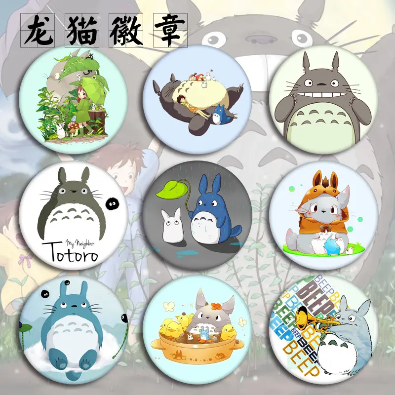 XM on a Backpack Japanese Anime Icons Pins Badge Decoration Brooches Metal For Clothes Bag DIY Cute Cartoon Totoro Badges