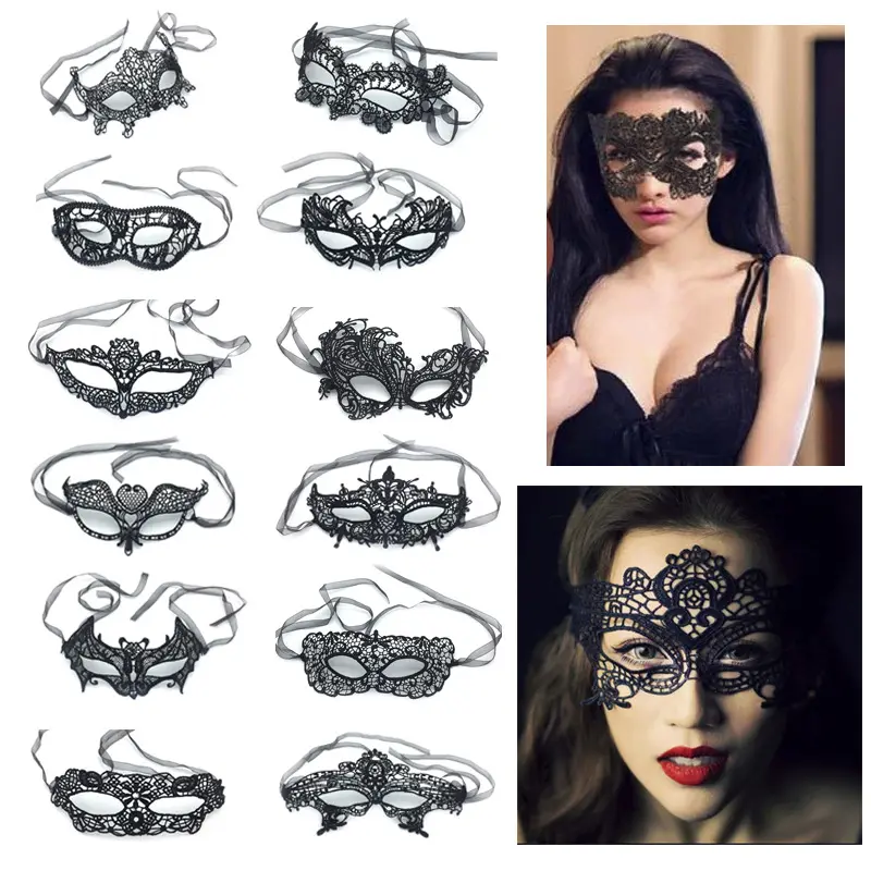 2023 Ball Maske Half Face Halloween Requisiten Kinder Black Princess Styled Sexy Lace Eye Party Maske für weibliche Erwachsene