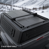 Hardtop noir pour Ute double cabine avec fenêtres à persiennes, plateforme de toit, portes à ailes de mouette, étanche pour Hilux OEM ODM