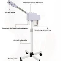 Dispositivo Profesional de Vapor Facial con Soporte Telescópico y Ruedas Móviles, Equipo de Belleza Facial para Salón