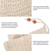 Sac exfoliant pour savon à motif ramie naturelle avec cordon de serrage, 2023 fait à la main, logo personnalisé, pour la douche