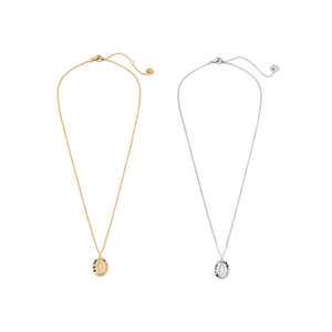 Collana Angelina Power con Pendente Ovale, Catena a Serpente in Oro e Argento, Stile Classico, Cristalli e Strass con Incastonatura a Castone, Regalo Unisex - Product Image 1
