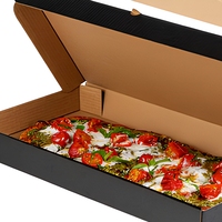 Boîtes à pizza en carton ondulé extra longues et surdimensionnées avec pelliculage mat, écologiques, personnalisables, jetables, pour la livraison de repas à emporter
