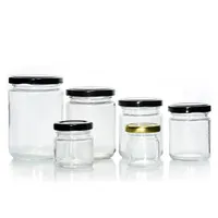 Round Shape Glass Jar for Honey Jam Jelly with Metal Lid