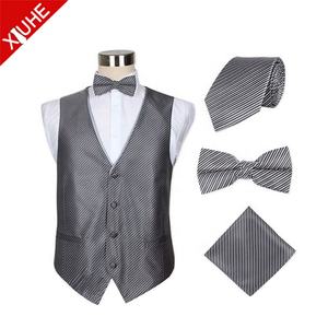 Simplee-gilet et nœud papillon pour femme, tenue élégante, décoration personnalisée, gris, rouge, pour mariage, avec mouchoir, collection - Product Image 2