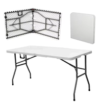 Table de banquet en plastique HDPE de 6 pieds, tables de salle à manger, mesa plegable pour fête