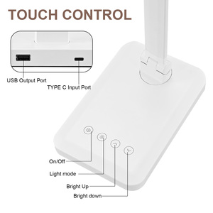 Đèn bàn đen trắng hiện đại Văn phòng tại nhà Đọc sách Học sinh Chăm sóc mắt Đa chức năng <span class=keywords><strong>LED</strong></span> Tiết kiệm năng lượng Điều khiển cảm ứng có thể điều chỉnh độ sáng - Product Image 5