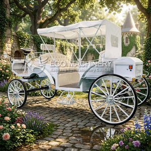 รถม้าชมวิววิคตอเรีย 4 ล้อ รถม้าโพนี่ รถม้าไฟฟ้าสำหรับงานแต่งงาน รถม้าเจ้าสาว เบรกไฮดรอลิก รถม้าลาก - Product Image 3