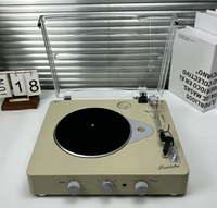 Tourne-disque vinyle vintage personnalisé en usine avec récepteur BT 5.0, 3 vitesses, entraînement par courroie, pour la décoration intérieure, cadeau, utilisation en salon
