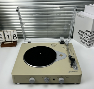 Tourne-disque <span class=keywords><strong>vinyle</strong></span> vintage personnalisé en usine avec récepteur BT 5.0, 3 vitesses, entraînement par courroie, pour la décoration intérieure, cadeau, utilisation en salon - Product Image 4