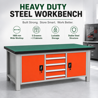 Banc de travail industriel robuste avec plan de travail antistatique ESD, armoire de rangement utilitaire commerciale pour garage, atelier, laboratoire