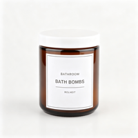 Pot cosmétique en verre ambré à large ouverture avec étiquettes personnalisées et couvercle en aluminium pour bougies et crèmes
