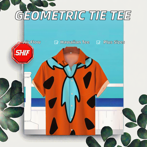 Camisas Casuales de Manga Corta para Hombre, Estampado Hawaiano, Tejido Transpirable, 100% Poliéster, Tallas Grandes, Verano - Product Image 2