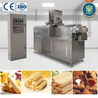 Chaîne de production de snacks automatiques en acier inoxydable pour la fabrication de snacks soufflés fourrés au chocolat à base de farine de maïs, fabriquée en Chine
