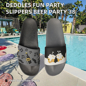 Dedoles Bath House pour l'été, tongs à bout ouvert, nombreux motifs amusants : Livres, Café, Chat, Pizza, Teckel, Renard, Panda, Dauphin, Cadeau, Couleur, Bière - Product Image 2