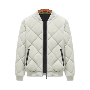 2024แจ็คเก็ตบุขนแกะสำหรับผู้ชายฤดูใบไม้ร่วงฤดูหนาวดีไซน์เบสบอลติดเพชรลายสก๊อตผ้าใบยาวแนวสตรีทหนา - Product Image 4