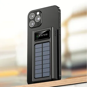 2024 produits de vente chauds 10000mAh 20000mah banque d'alimentation solaire portable de grande capacité avec lampes de poche LED banques d'alimentation pour l'extérieur