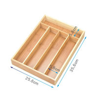 Plateau de rangement de cuisine de haute qualité bambou chaud multi-compartiments plateau à couverts argent couverts tiroir organisateur diviseur