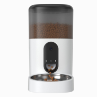 Distributeur automatique de nourriture pour animaux de compagnie intelligent avec caméra vidéo, application de contrôle à distance, 6L, connecté en Wifi, avec enregistrement vocal
