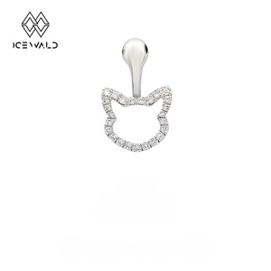 Collier original en argent 925 avec diamants <span class=keywords><strong>pour</strong></span> animaux de compagnie, idéal <span class=keywords><strong>pour</strong></span> les cadeaux de vacances, souvenir de couple. - Product Image 1