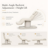 Table de massage électrique pour salon, 3 moteurs, fauteuil de beauté, lit esthétique pour spa des cils, lit de luxe incurvé pour extensions de cils en salon