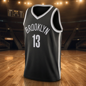 Maillot de basket-ball Brooklyn 13 pour hommes, débardeur en maille sans manches à col en v, respirant, toutes saisons, vêtements de sport pour adultes - Product Image 3