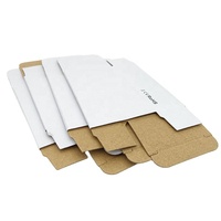Emballage de produit pliable carré personnalisé, boîte en carton ondulé rigide de petite taille, blanche, avec logo noir