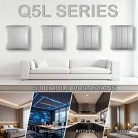 Modules d'alimentation à découpage MGA 10A pour éclairage domestique et hôtelier, interrupteur 3 gangs 1 voie avec panneau UK et indicateur lumineux de nuit