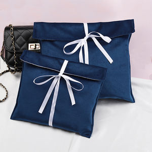 Bolsa de Regalo de Lujo con Logotipo Personalizado, Bolsa de Ante con Solapa, Bolso de Mano, Cartera, Guantes, Sombrero, Perfume, Embalaje para Pelucas, Bolsa de Terciopelo con Cinta - Product Image 4