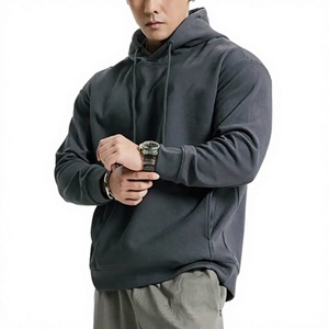Sweat-shirt à capuche décontracté pour homme, manches longues, 100% coton, haute qualité, écologique, coupe classique, 350g, doublure polaire - Product Image 1