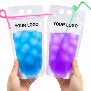 Bolsas de Plástico PE Desechables Personalizadas para Bebidas con Orificio para Pajita, Envases Transparentes para Agua, Líquidos y Alimentos - Product Image 1