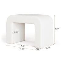 Tabouret de vanité blanc moderne, pouf rembourré doux, repose-pieds cintré, chaise de coiffeuse, repose-pieds de canapé pour salon