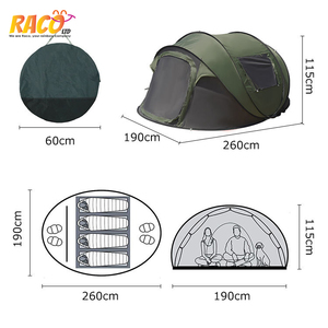 Tienda de campaña fácil de instalar para 4 personas, carpas familiares instantáneas para acampar, Senderismo y viajes, impermeable, configuración automática, 2 puertas - Product Image 4