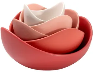 Lot de <span class=keywords><strong>5</strong></span> bols de service en porcelaine en forme de <span class=keywords><strong>Lotus</strong></span> bols à pâtes bols à angles uniques pour salade, riz idéal pour la maison - Product Image 1