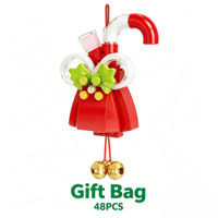Blocs de construction de pendentifs de Noël DIY, mini briques pour enfants, jouet, ornement suspendu pour arbre de Noël, décoration de fête, cadeau