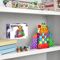 Jinxin 3.75CM Boîte en plastique colorée en forme de fer, ensemble de voyage éducatif, mini blocs de construction magnétiques pour enfants