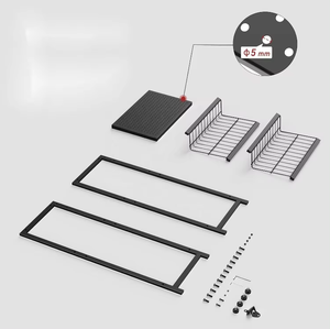 Стеллаж для ящиков с напитками с металлическими сетчатыми полками, для 2 ящиков, малая полка для напитков с регулируемыми ножками - Product Image 6