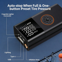 19 Cylinder 150PSI Cordless Tire Inflator 3600mAh Rechargeable Air Pump Digital Dual Display LED SOS USB C Car Tire Pump