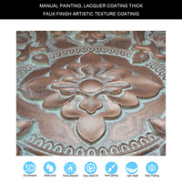 Carreaux de plafond modernes en étain gaufré vintage en cuivre résistant aux intempéries Panneaux muraux décoratifs en plastique 3D Plafond imperméable en PVC PL30