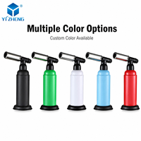 Briquet torche à gaz butane coupe-vent en métal, personnalisable avec logo, rechargeable, portable, pour barbecue, cigares, cuisine, cadeaux d'affaires