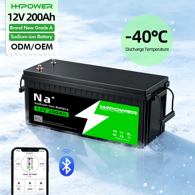 Sodium Ion Battery 12V 200ah Battery -40°C Low Temperature Sodium-ion Batteries Pack With BMS Bluetooth for Rv Electric Sled