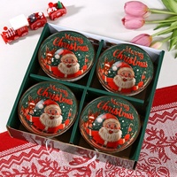 Ensemble de bols en céramique peints à la main, compatibles micro-ondes, thème Noël nordique transfrontalier, avec motif Père Noël, en coffret cadeau souvenir, cadeau d'inauguration