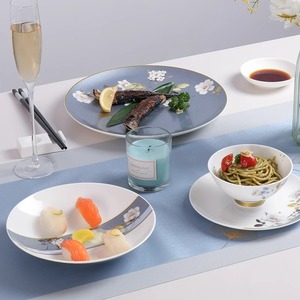 Novo Lançamento: Conjunto Completo de Louça de Porcelana Europeia com Pratos de Jantar e Sousplats para Casamentos, Grandes Recepções e Cozinha Doméstica - Product Image 2