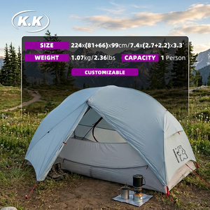 Tente de randonnée ultralégère imperméable en nylon Ripstop 20D Kawagebo Kamp (KK) 1,07 kg / 2,36 lb pour 1 personne - Product Image 1