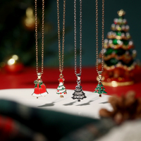 Ensemble de colliers de Noël SA Jewelry, 4 pièces, pendentif en forme de cloche, émail, or, argent, cadeau de Noël pour femmes