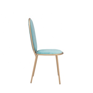 De luxe Style Bistrot En Métal Cadre Chaise En Tissu - Product Image 1