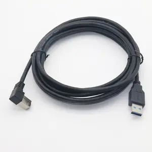 SuperSpeed USB 3.0 A Male Plug 90 Degree Left Angle to USB 3.0 B Male Cable