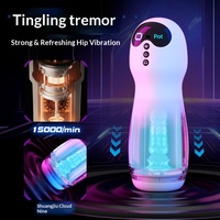 Godet de masturbation entièrement automatique vibrant à aspiration, rechargeable par DC, en silicone, avec fonction sonore, jouet sexuel masculin, produit érotique intime pour adultes